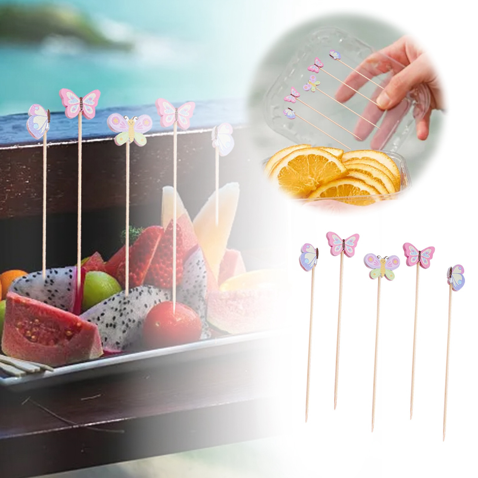 thumbnail image 2 of Año Nuevo Chino Palillo de cóctel 100PCS Año Palillos de fruta Palillos de postre de fruta Alimentos Sándwiches Bebidas Carne Pinchos Frutas Productos para fiestas infantiles, 2 of 2